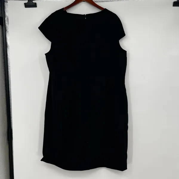 Calvin Klein plus size 20W black shift sheath dress career short cap sleeve LBD - Image 3