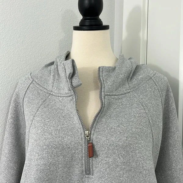 Laslulu 2XL Gray Half-Zip Scuba Hoodie Sweatshirt with Pocket - Image 10