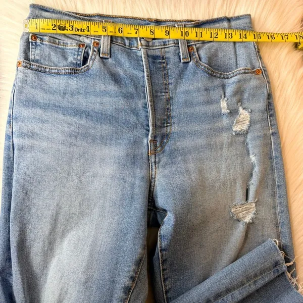 Levi's Wedgie Straight Button Fly Distressed Jeans Size 27 - Image 8