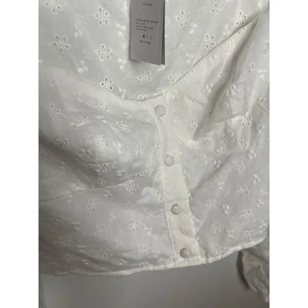 NWT! Cider Med White Long Sleeve‎ Corset Top Vtg style Cottagecore Whimsy - Image 4