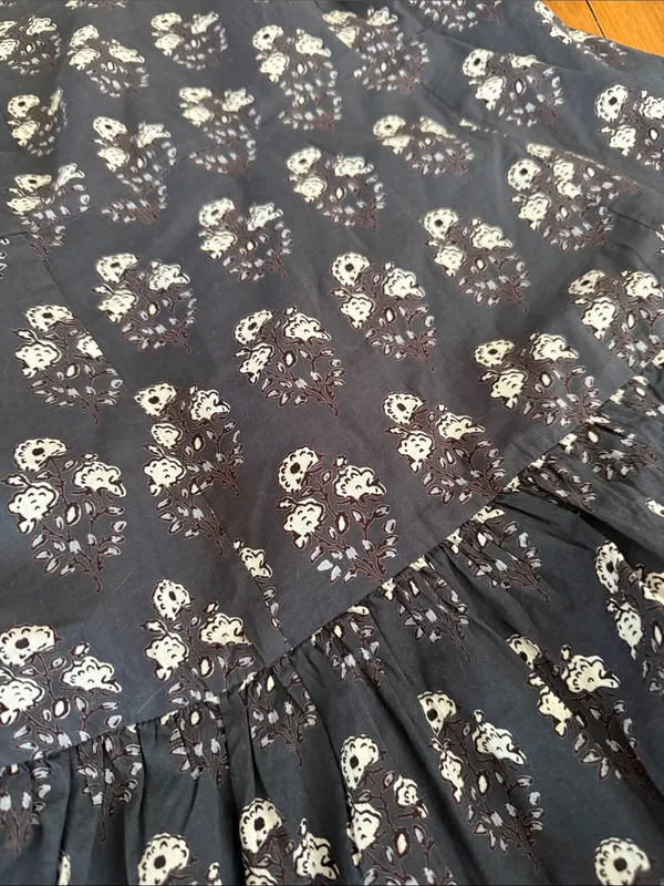 Pink Chicken New York Marilyn Dress 100% cotton block print maxi size S - Image 3