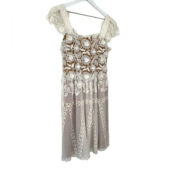 NWT Alberta Ferretti Floral Lace Embroidered Tulle Dress Size 2 - Image 10