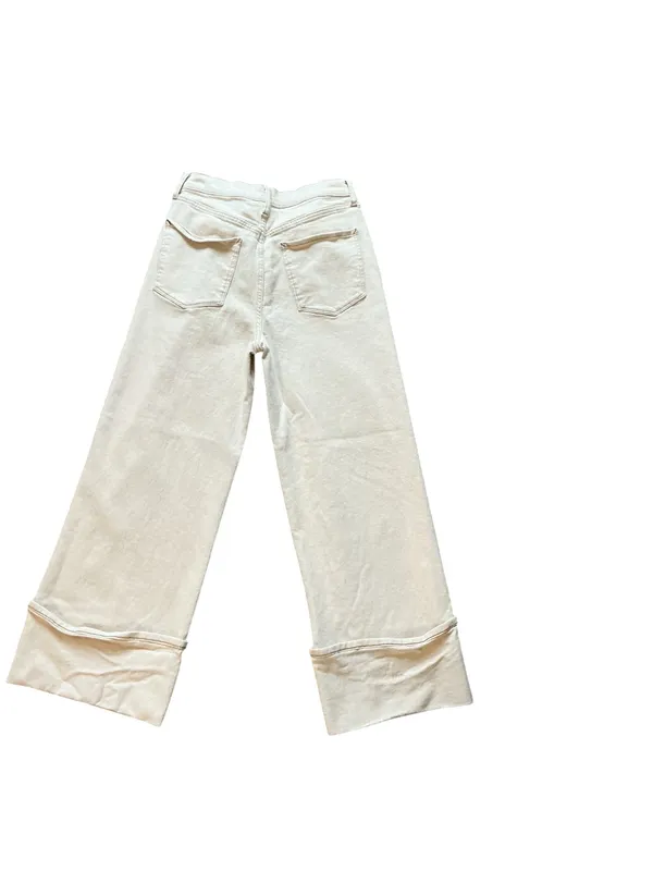 a.n.a Highest-Rise Wide Leg Cuffed Jeans Off-White Cream Size 6 (Waist 30) - Image 2