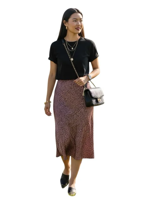Victoria’s Secret PINK Satin Leopard Midi Slip Skirt Pink Black Bias Cut XL NWT - Image 3