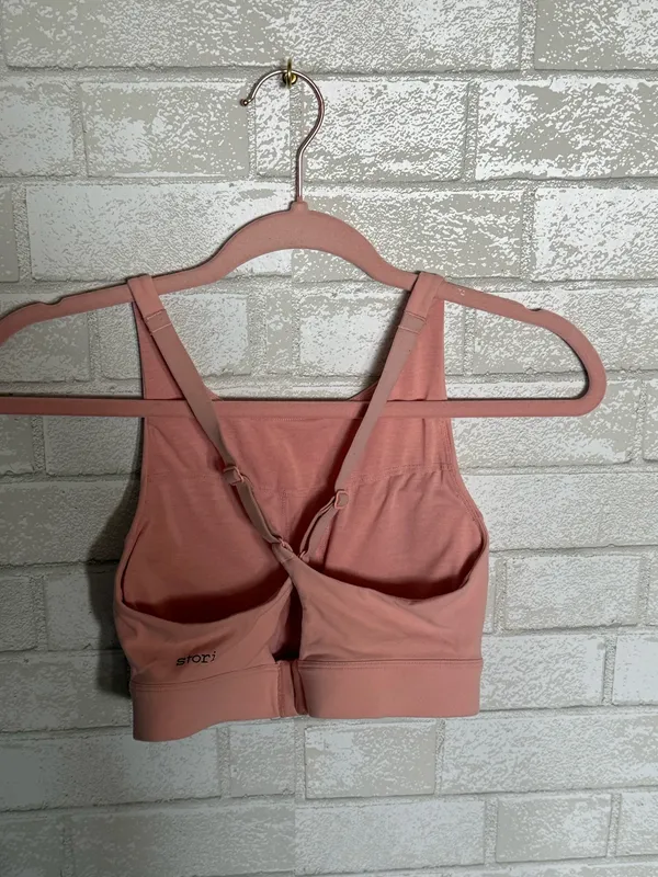 Peach Pink High-Neck Sports Bra - Image 2
