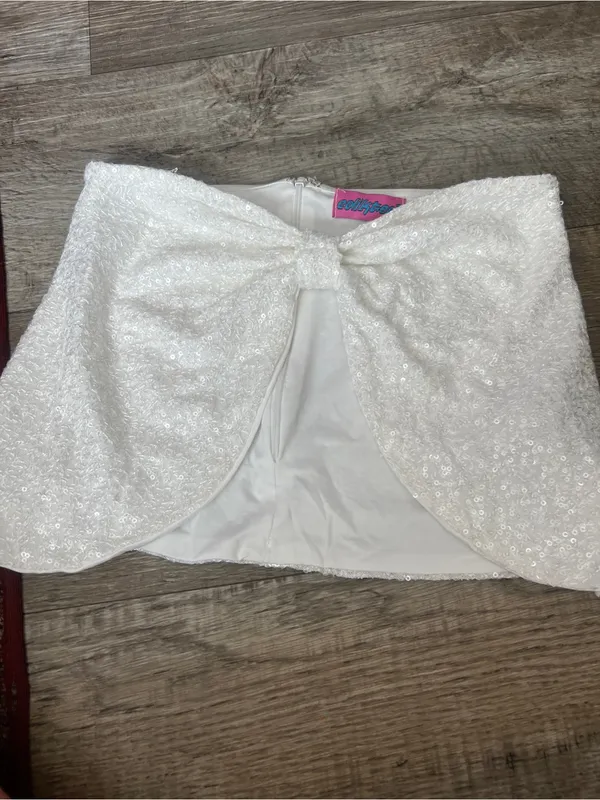 Edikted strapless sequin bow front crop top - Image 6