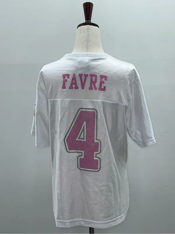 Brett Favre Jersey Women White Pink Minnesota Vikings Breast Cancer Reebok Lg - Image 3