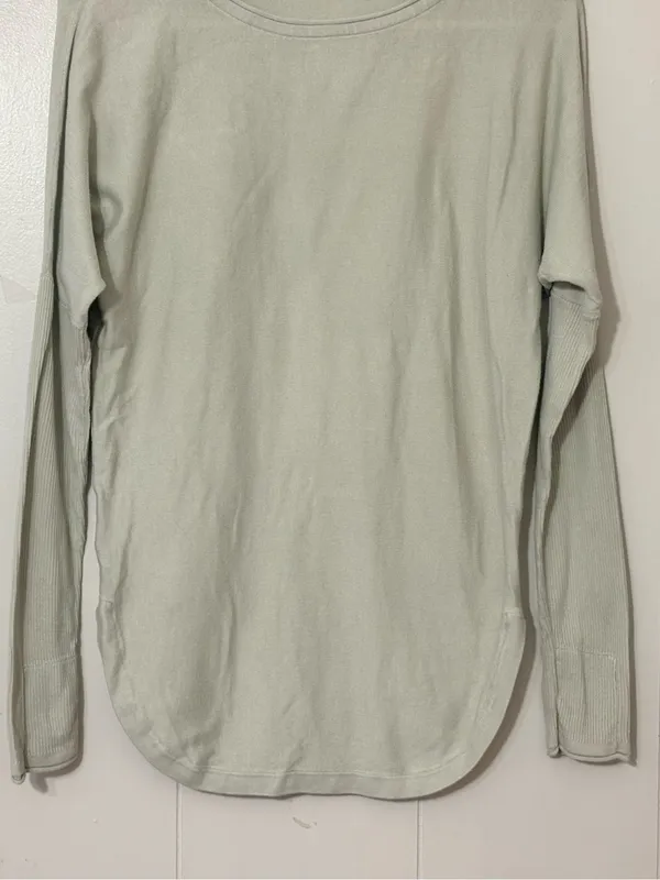 Lululemon Take It All In Sweater Light Sage Long Sleeve Cotton Knit - Image 6