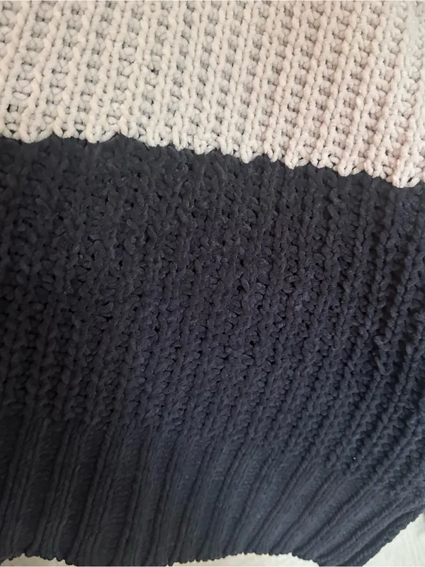 POL clothing Sweater soft cozy turtleneck colorblock cable knitting oversized S - Image 8