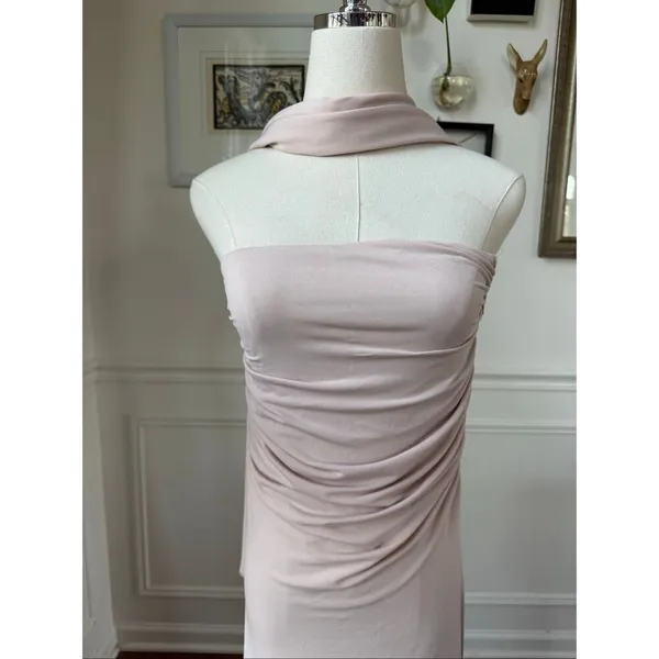 City Studio Nude Strapless Formal Gown Scarf Train XXS 1 - Image 4