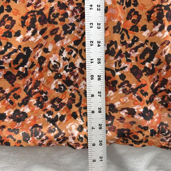 Beach Lunch Lounge Smocked Midi Dress Animal Print Long Sleeve‎ Casual XL - Image 5