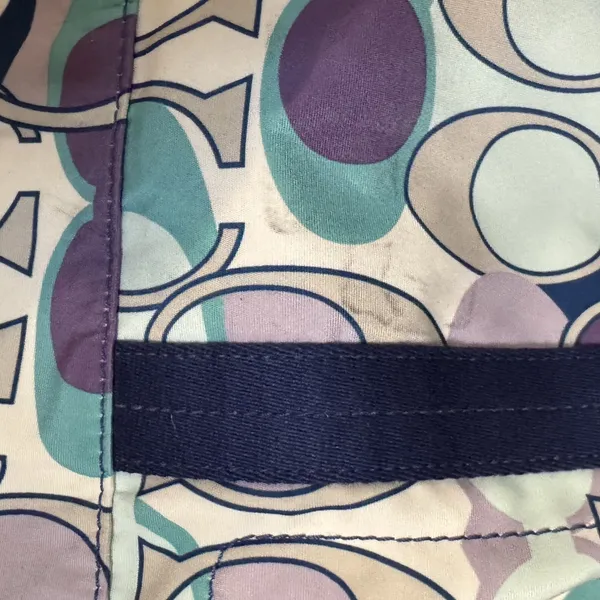 Coach Womens Tote Travel Bag Multicolor Kyra Soho Print F77285‎ Blue Purple Grey - Image 8