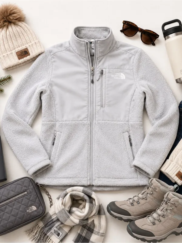 The North Face Hybrid Fleece Jacket Gray Full Zip Women’s Small Outdoor Gorpcore - Image 11