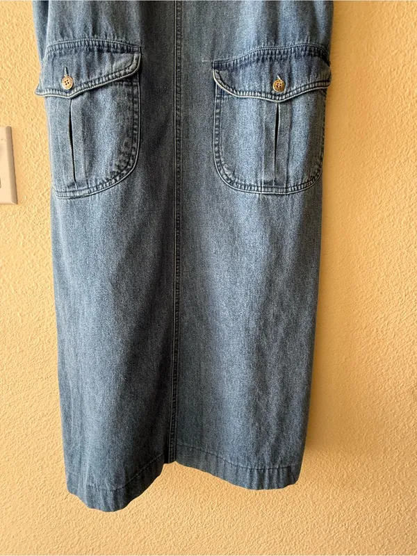 Vintage Blue J. Denim Pinafore Overall Junper Dress - Small - Image 7