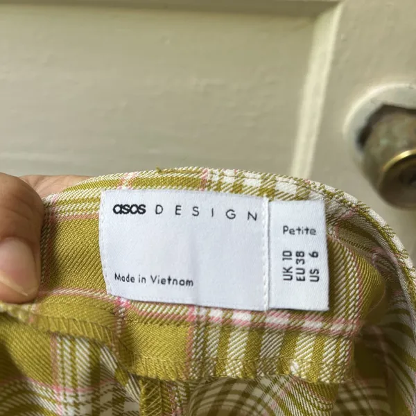 ASOS Plaid Pants Sz 6 Green Preppy Mod Retro Punk Skate Rocker Grunge Emo Ankle - Image 6