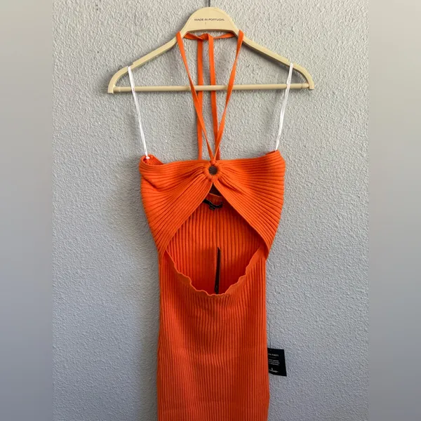 NWT Lulus Ribbed Knit Cutout Halter Midi Dress‎ Size XL - Image 6