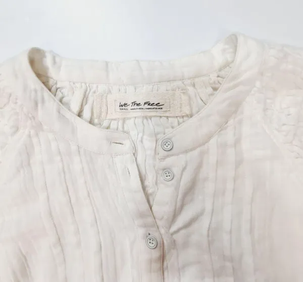 Free People Secret Falls Smocked Top in Ivory - Image 5