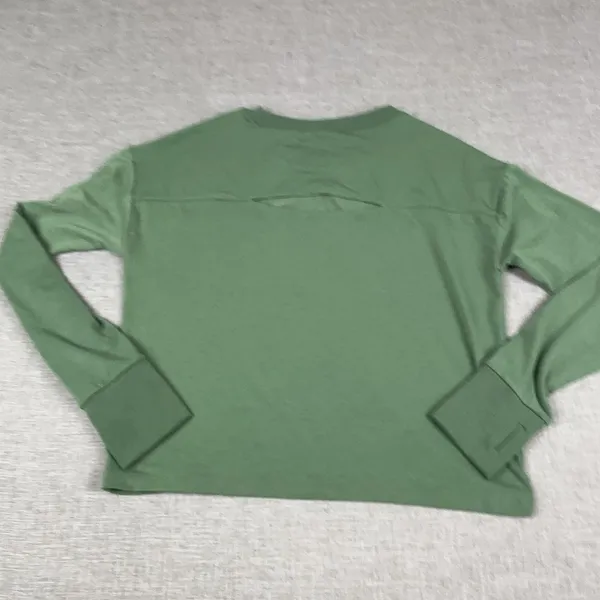 GapFit T-Shirt Womens Large Green Long Sleeve Cropped GDry Athletic Top Tagless - Image 8