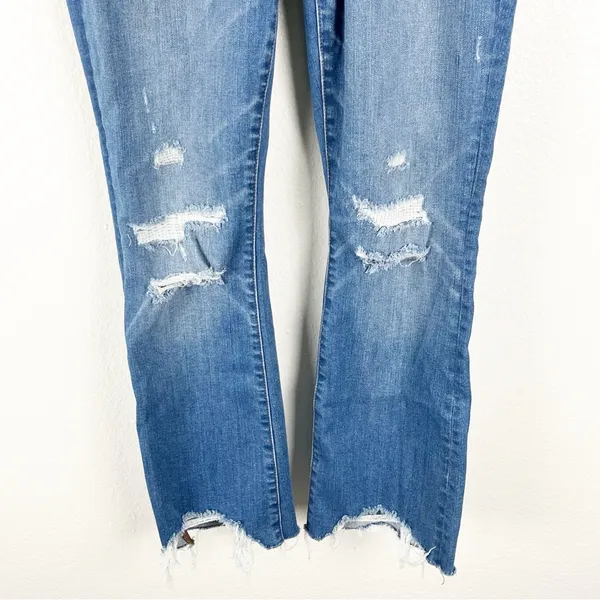 MADEWELL Cali Demi-Boot Button Fly Flare Leg Ripped Denim Jeans 25 Preppy Casual - Image 14