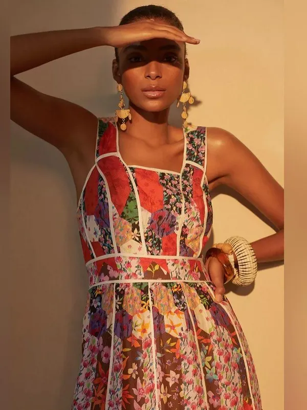 Anthropologie Square Neck Maxi Dress Size 12 - Image 2