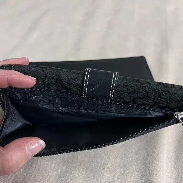 🖤✨ Coach Signature Jacquard Turnlock Wallet Black Leather Trim ✨🖤 - Image 11