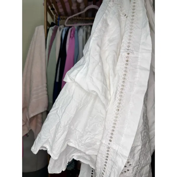 Madewell Embroidered Eyelet Tie Back‎ Cami Midi Dress Size 10 White - Image 9