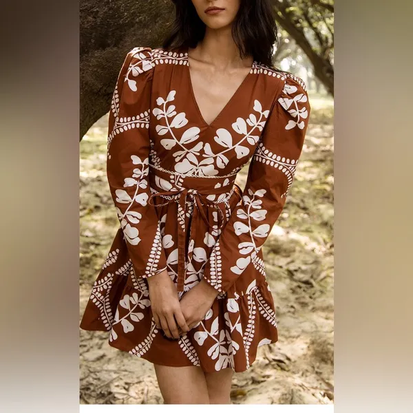 NEW Beyond by Vera Heidi mini dress HEART BROWN XS - Image 14