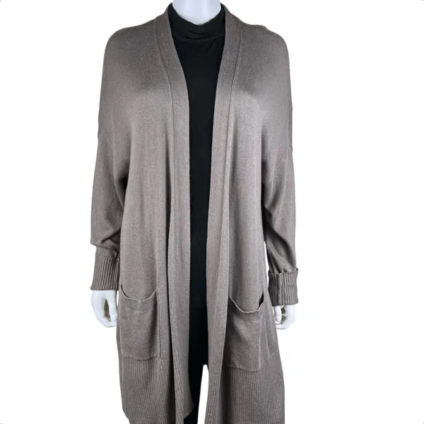 Sejour Nordstrom Open Front Midi Cardigan Sweater Plus Size 1X - Image 3