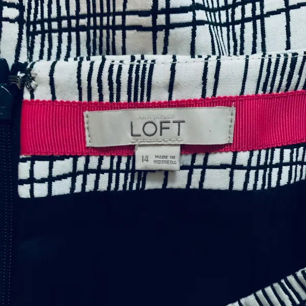 Loft White & Black Stripe Mini Skirt - Image 5