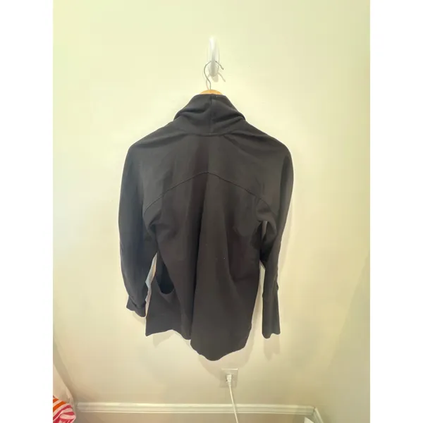 Pact Womens Organic‎ Cotton Shawl Collar Open Front Cardigan Pockets Black Small - Image 4