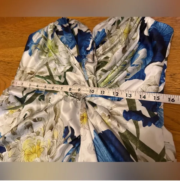 Luxxel NWT Strapless Blue Floral Maxi Dress size L - Image 8