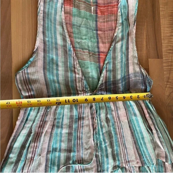 Free people Freebird‎ blue striped v neck sundress small - Image 6