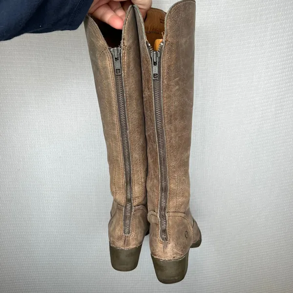 BORN Tall Knee High Boots‎ Leather Size 5 Rustic Brown Zip Side Women - Image 4