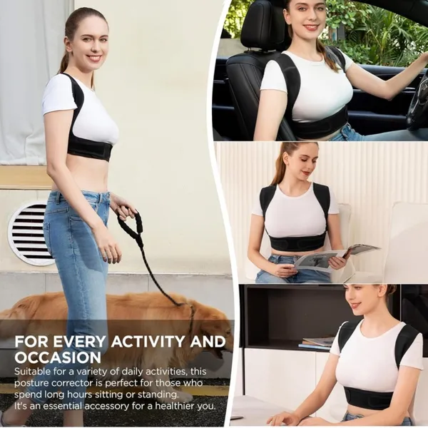 Amazon Black Posture Corrector For Women Upper Back Brace Clavicle Support new comfort - Image 9