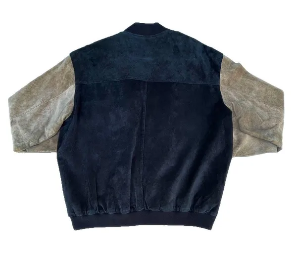 Vintage The Reserve Black Leather Leopard Bomber Jacket Size XL - Image 2