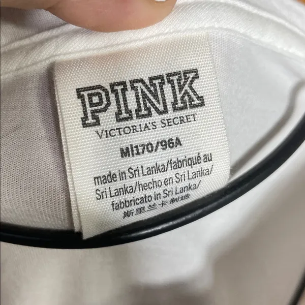PINK Victoria's Secret White Garment size medium pink oversized top love PINK - Image 3