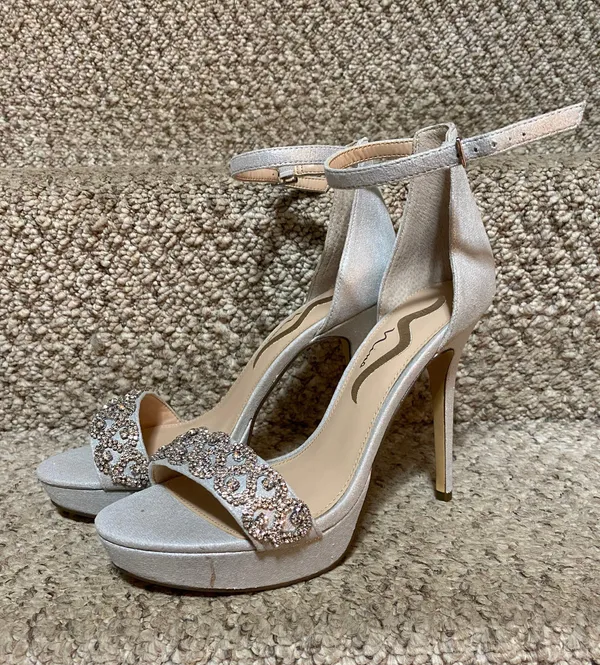 Nina Heels Silver Diamond Heels - Image 2