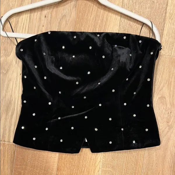 Endless Rose Black Velvet bustier with Rhinestones medium‎ - Image 4