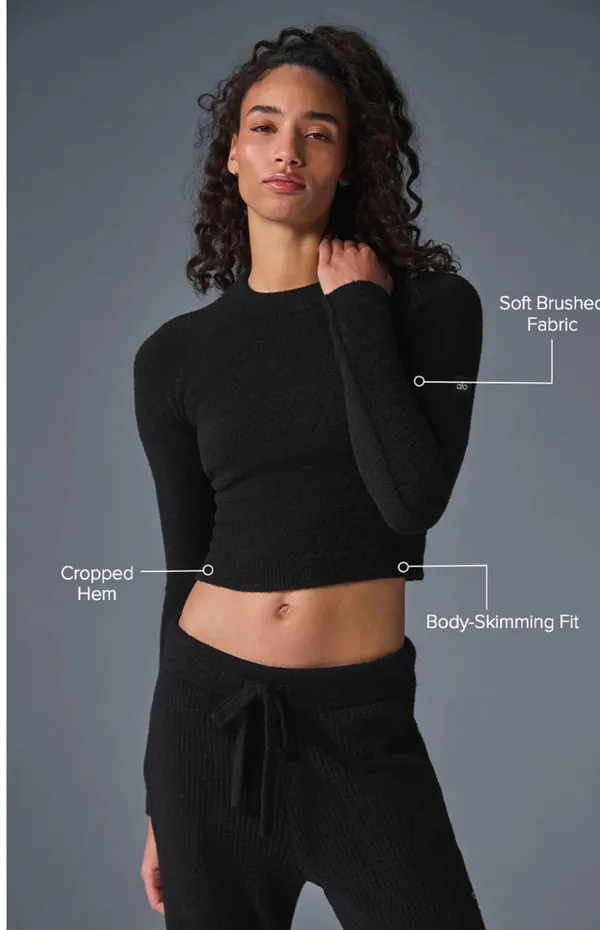 Alo Yoga Snuggle Up Sweater Long Sleeve Black S - Image 2