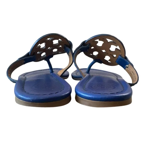Tory Burch‎ Miller Laguna Blue Snake Embossed Sandals 7.5 - Image 4