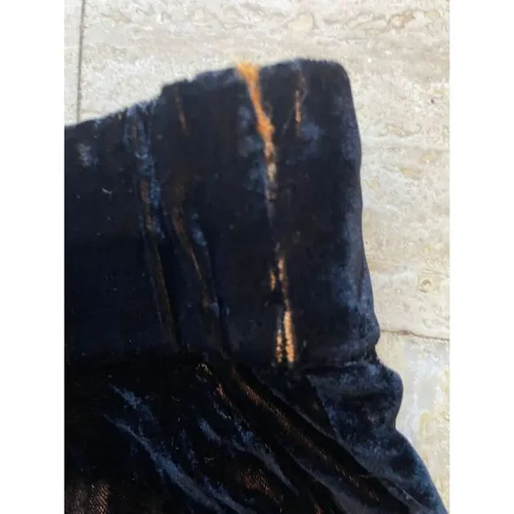 Alice‎ + Olivia Black brown Velvet Joggers Lounge Pants Elastic Waist Cuffs XS - Image 3
