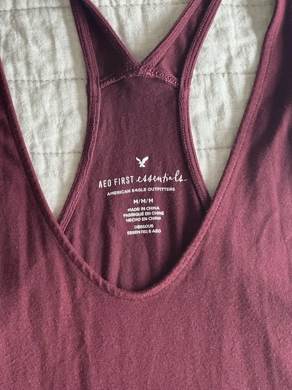 American Eagle Outfitters Maroon Sleeveless Tank Top - Image 2