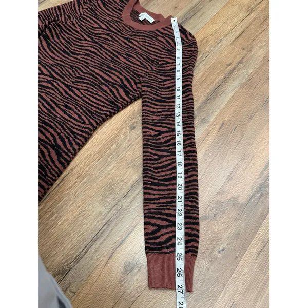 Express x Negin Mirsalehi Zebra Print Knit Midi Dress Brown Black S - Image 7