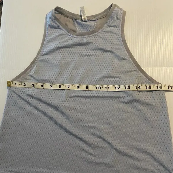 Athleta Chi Dot Mesh Workout Active Crop Tank Blue‎ size XS Sporty Athlesiure - Image 5