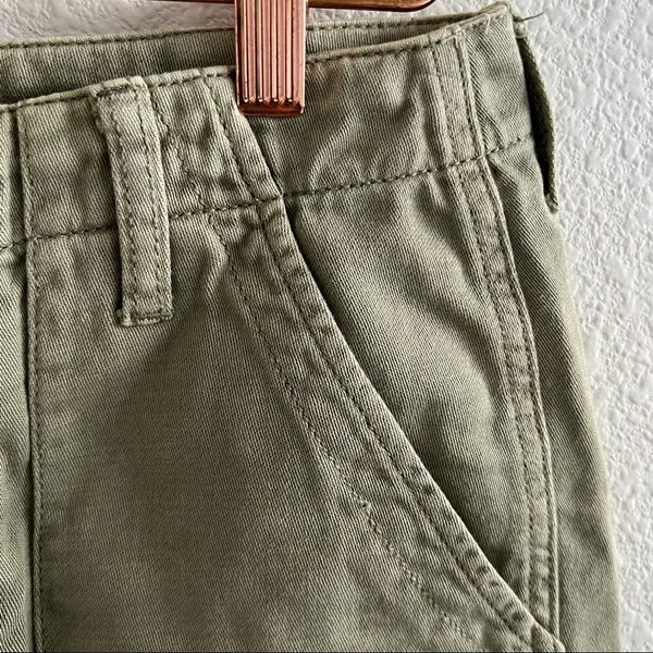 American Eagle Muted Army Green Button Fly Fray Hem Shorts Cargo Utility Style - Image 5