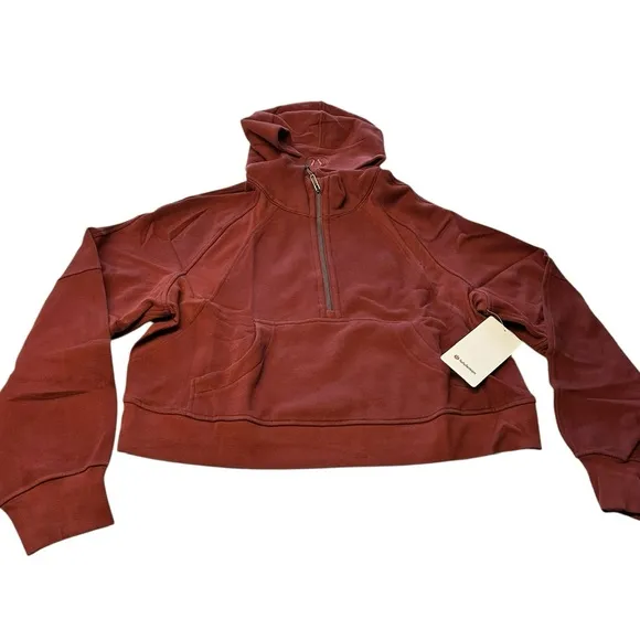 Lululemon Women’s M/L Scuba Oversized Half Zip Hoodie Date Brown Comfy‎ Cozy New - Image 2