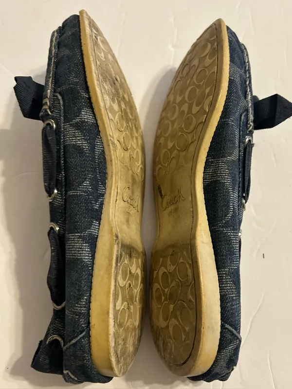 Coach Denim Blue Women’s Bow Moccasin Loafers - Image 5