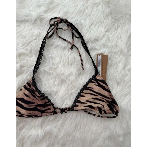 Skims Fits Everybody Lace Micro Bralette Sand Tiger Print Size 3X - Image 3