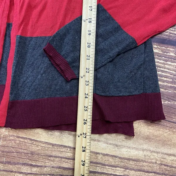 Vtg Attention Womens Red Color Block Light Weight Cardigan No Buttons Size XL - Image 10