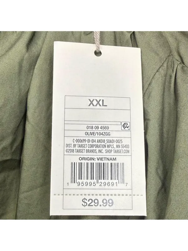 a new day Tie Back Olive Green Dress with Puff Sleeves Women’s Size XXL NWT - Image 8